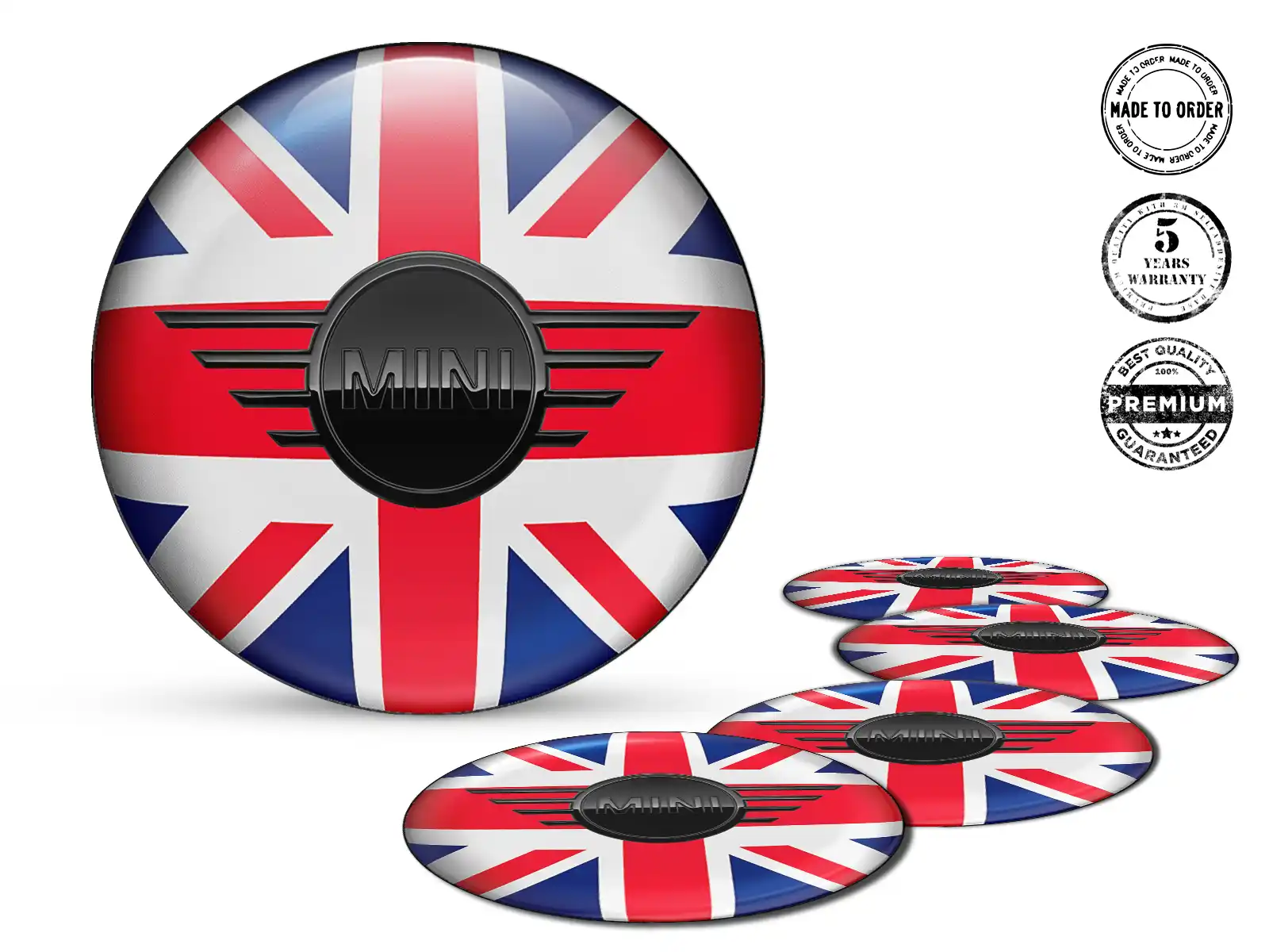 Mini Cooper Domed Emblem Logo High-Quality Rim Stickers